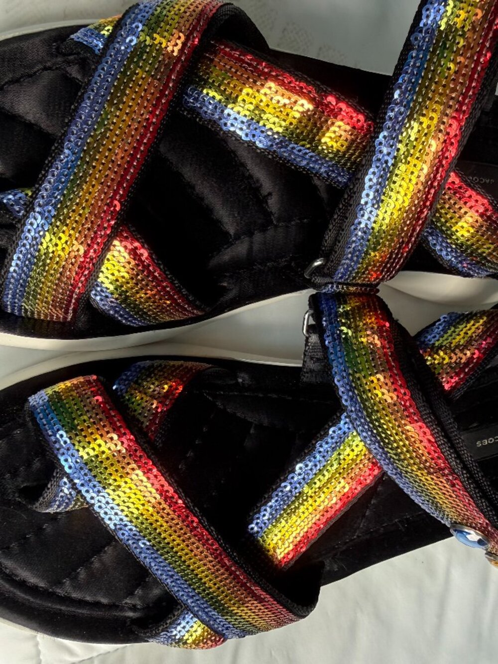 Marc Jacobs Comet Sport Rainbow Sequins Strappy Sandals Size 38 Retail $250